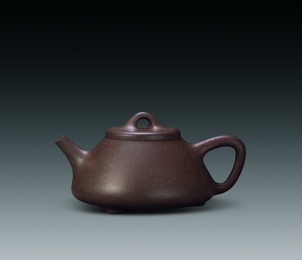 顾景舟 制紫砂子冶石瓢壶 l:16.5cm